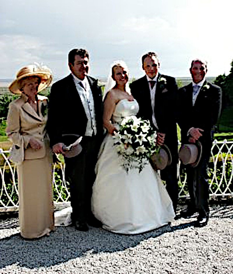 Angela's wedding — left to right: Elizabeth, Brian, Angela, Paul, Charles