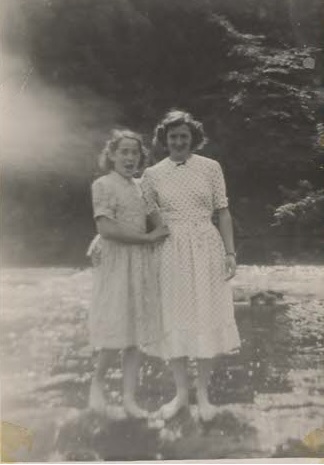 Barbara & Lorna at Aysgarth Falls